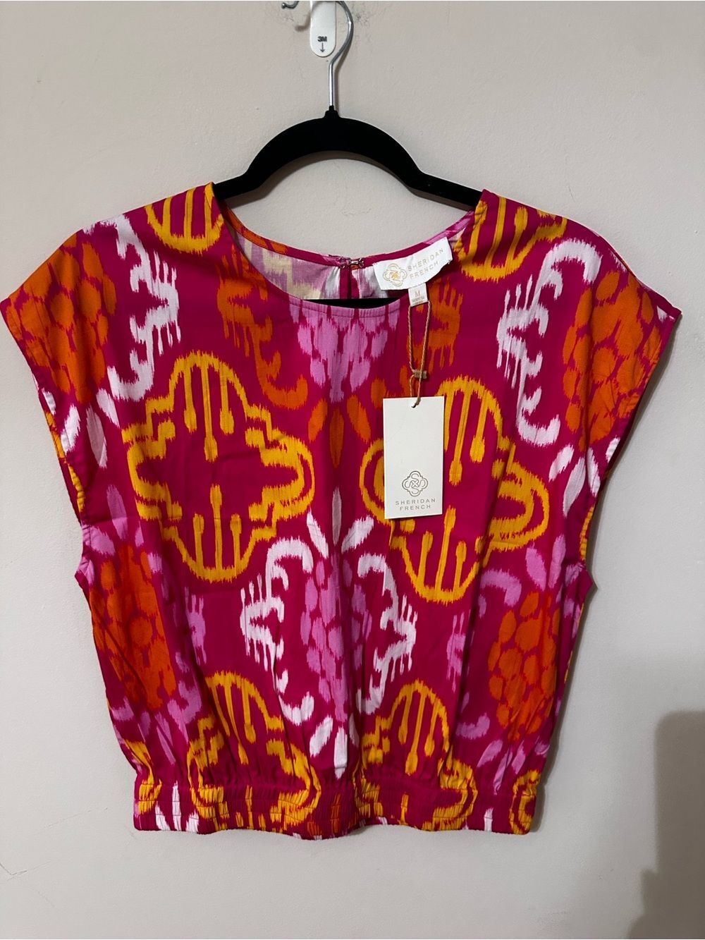 NWT Sheridan French Gardenia Blouse in Mermaid Pineapple